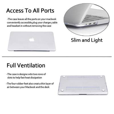 MacBook Pro 13" A2159 A1989 A1708 Clear Case + Keyboard Cover + Screen Protector