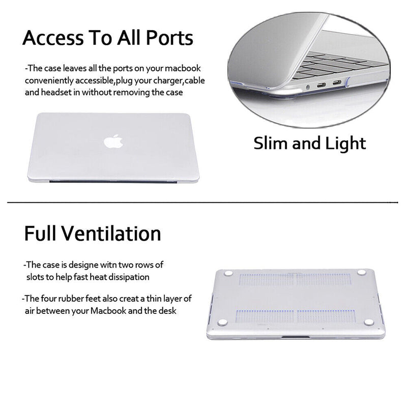 MacBook Pro 13" A2159 A1989 A1708 Clear Case + Keyboard Cover + Screen Protector