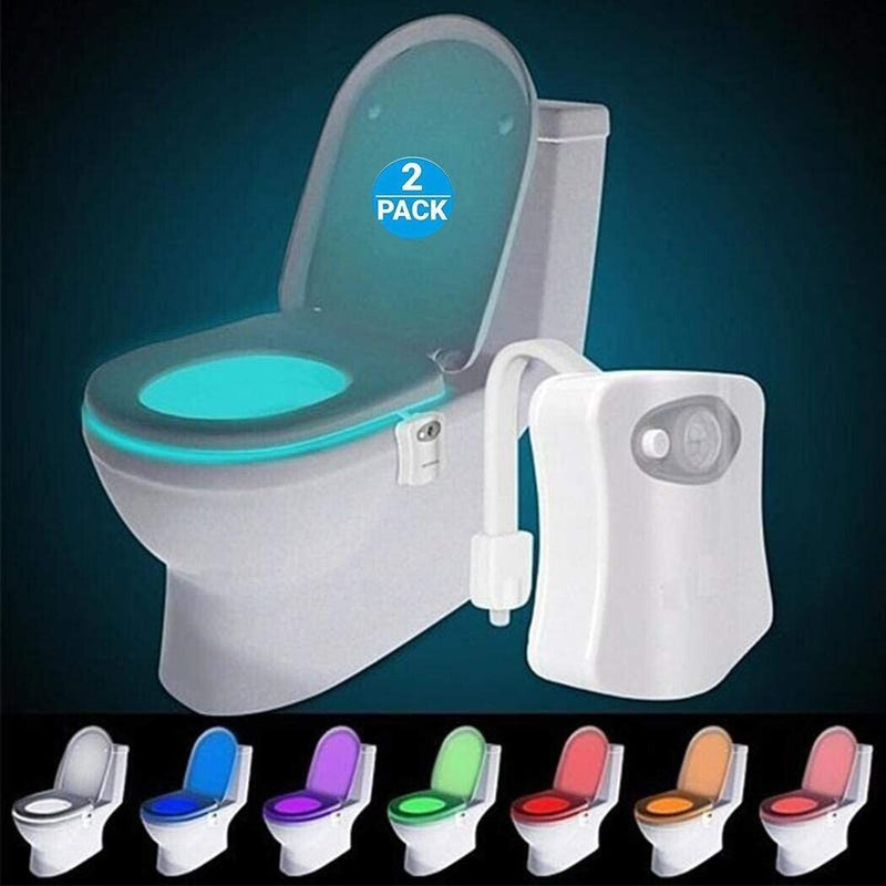 8 Colors Toilet Bowl LED Night Light Motion Activated Seat Sensor Lamp Bathroom