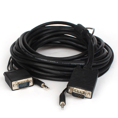 SVGA + Audio Monitor Cable, Male to Male 1080P Super VGA Display Cord for PC TV