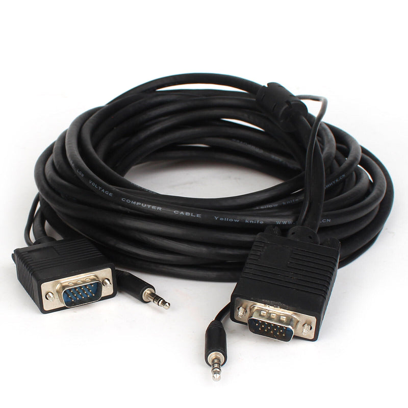 SVGA + Audio Monitor Cable, Male to Male 1080P Super VGA Display Cord for PC TV