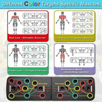 9 in 1 Push Up Rack Training Board System Fitness Workout Gym Exercise Stands CA