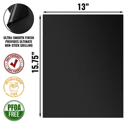 Grill Mats Set of 6 Non Stick Barbecue BBQ Cooking Pad Mat Bake Reusable Garden