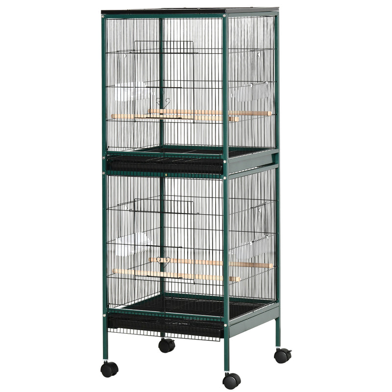 Large Bird Cage with 1.7 ft. Width, Bird Aviary Indoor with Multi-Door Design 196393257432