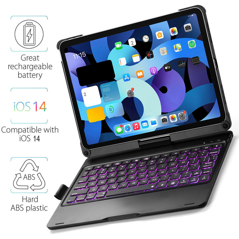 2020 iPad 8th 10.2 / Pro 11 3rd / Air 4th 10.9 Wireless Bluetooth Keyboard Case