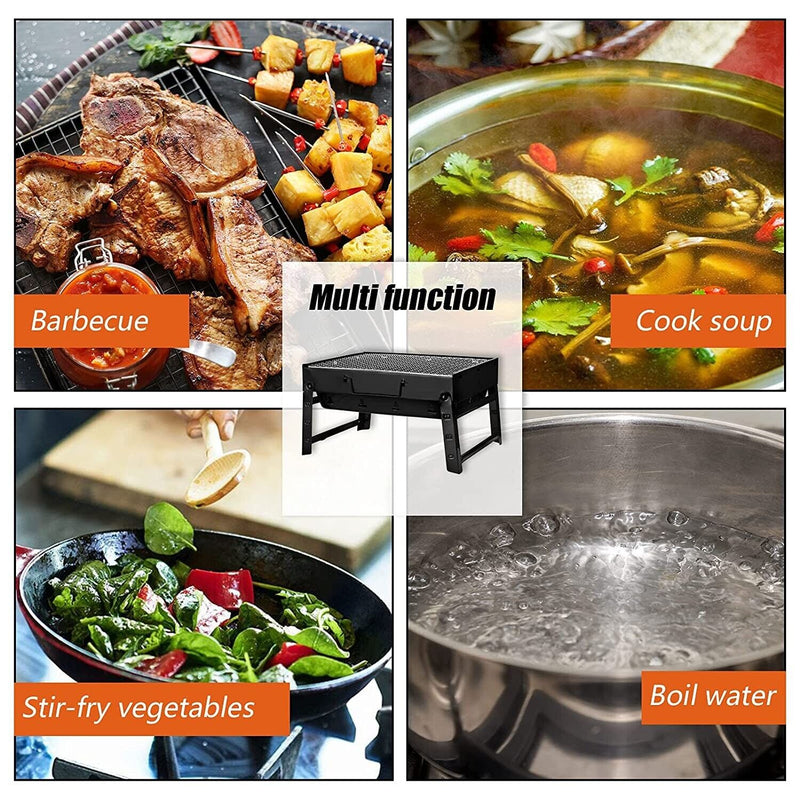 Portable Outdoor Barbeque Charcoal BBQ Grill Set Oven Foldable Carbon Grill CA