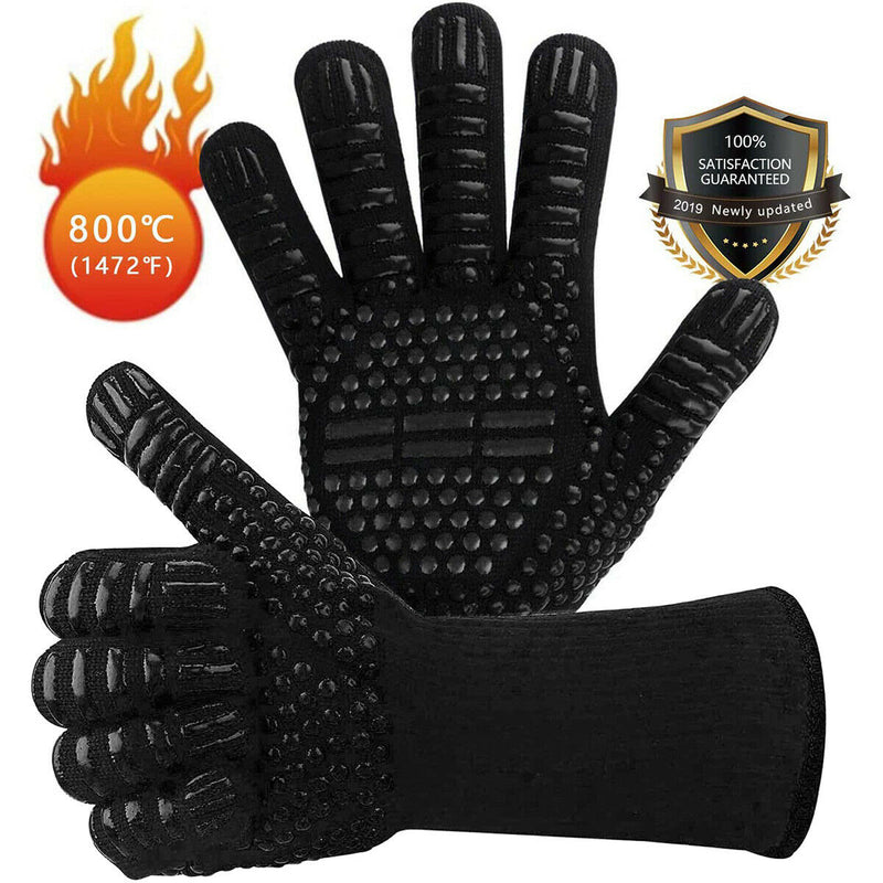 High Dexterity Extreme Heat Resistant BBQ Gloves for Handling Hot Food, Black CA