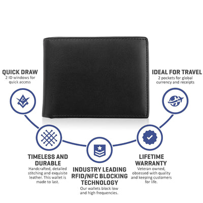 Luxury Mens Slim Front Pocket Wallet ID Window Card Case with RFID Blocking CA