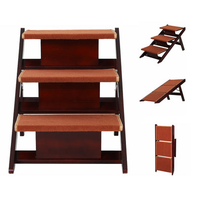 2-in-1 Portable Folding Safety Pet Stairs / Ramp for Dogs and Cats 842525141710