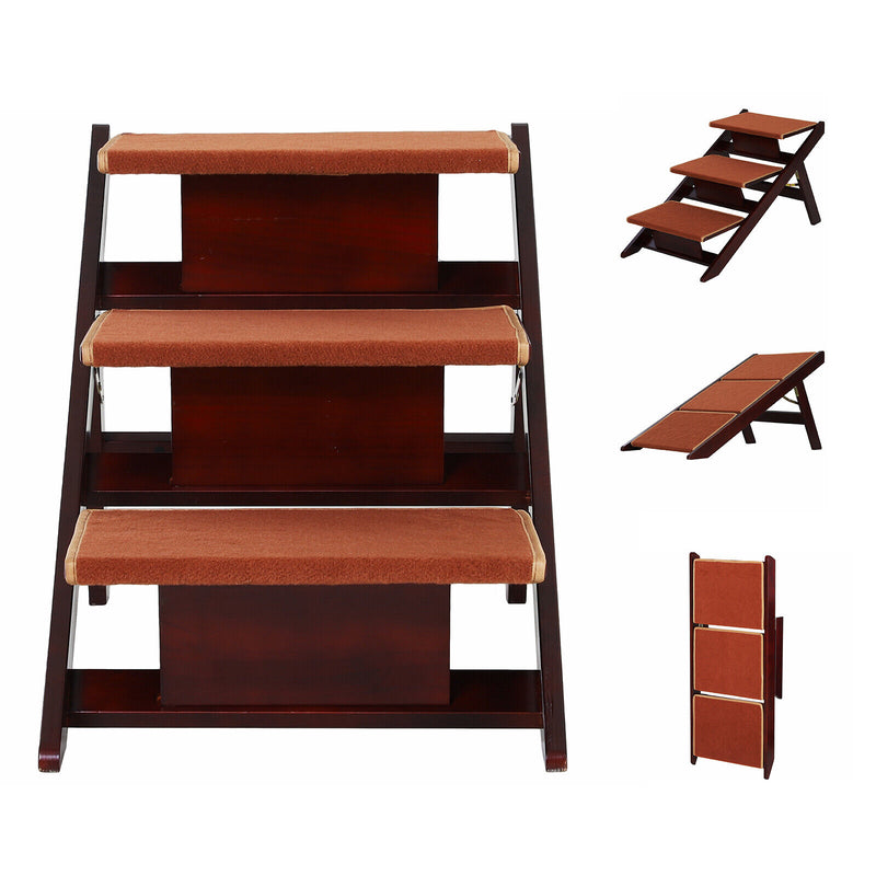 2-in-1 Portable Folding Safety Pet Stairs / Ramp for Dogs and Cats 842525141710