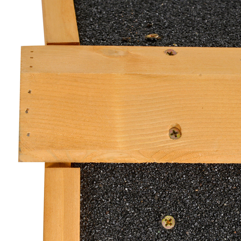 Outdoor Rabbit Cage Elevated Pet House w/ Slide-Out Tray, Natural Wood &amp; Black 842525165365