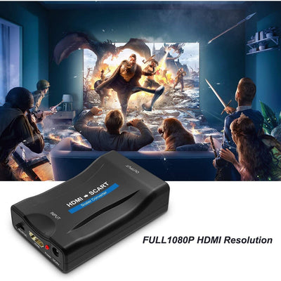 1080P HD HDMI to SCART Audio Video Converter Adapter USB Cable For TV PS Box