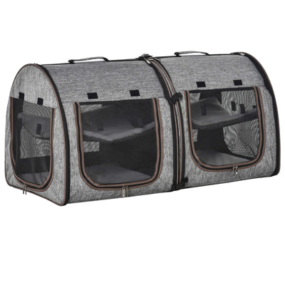 Large Portable Double Cat Pet Carrier Kennel Bag Oxford Travel Car Seat 842525114806
