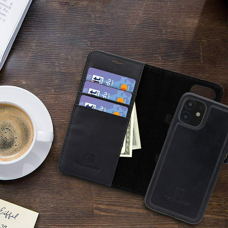 Luxury Leather Wallet Case & 2x Anti Blue Light Films For iPhone 13 Pro Max 6.7"