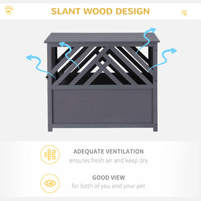 Natural Fir Wood Dog Cage Indoor Use Villa for Pet Secured and Solid, Grey 842525112499