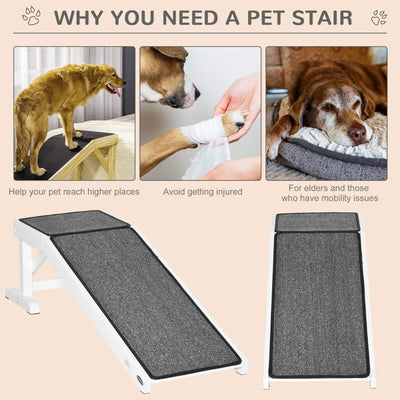 Small Pet Ramp for Dogs and Cats with Easy Top Platform, Indoor Puppy Ramp