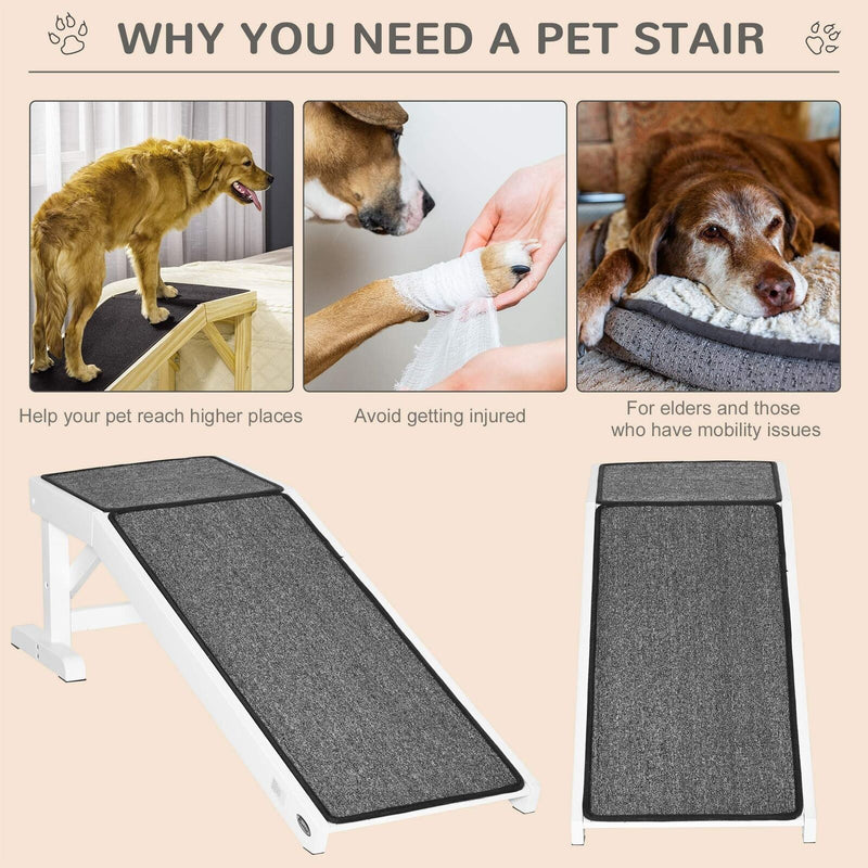 Small Pet Ramp for Dogs and Cats with Easy Top Platform, Indoor Puppy Ramp
