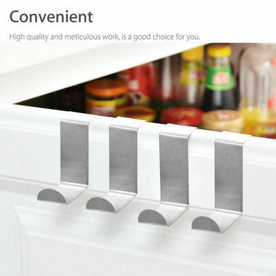 Door Hook Stainless Steel Reversible Cupboard Drawer Metal Hooks Hanger DIY