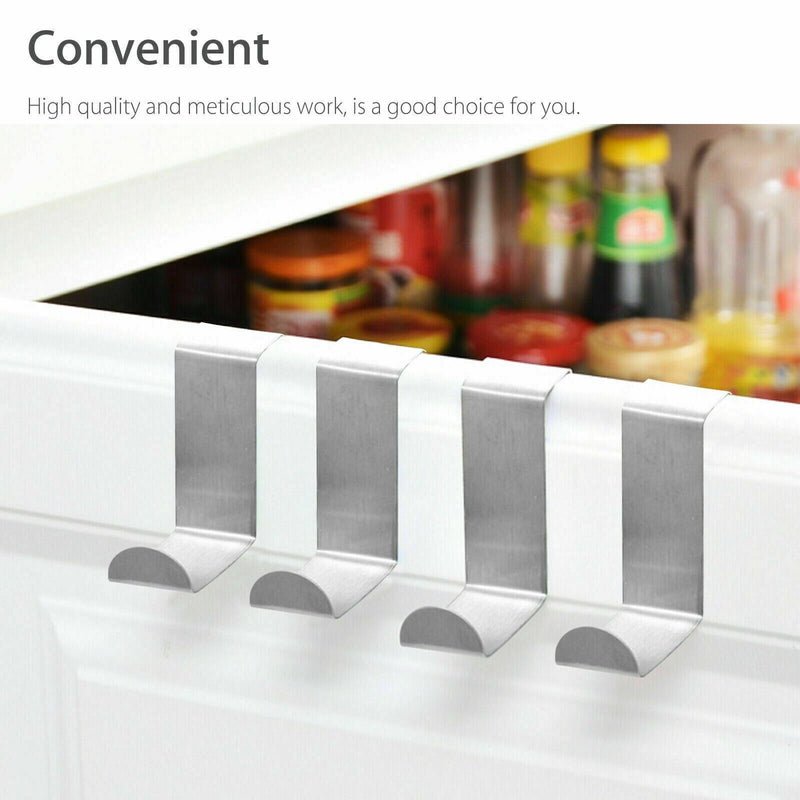 Door Hook Stainless Steel Reversible Cupboard Drawer Metal Hooks Hanger DIY