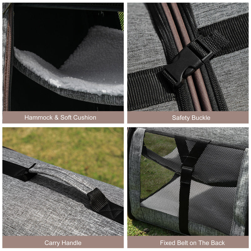Large Portable Double Cat Pet Carrier Kennel Bag Oxford Travel Car Seat 842525114806