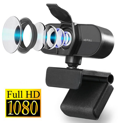 1080P FHD Webcam with Microphone & Privacy Cover for Conferencing, Video Calling