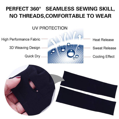 UPF 50 Sun Protection Cooling Arm Sleeves with Thumb Hole to Cover Arms, Unisex