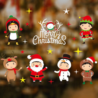 4 Sets Christmas Window Stickers Decals for Window Glass Mirror Decorations CA