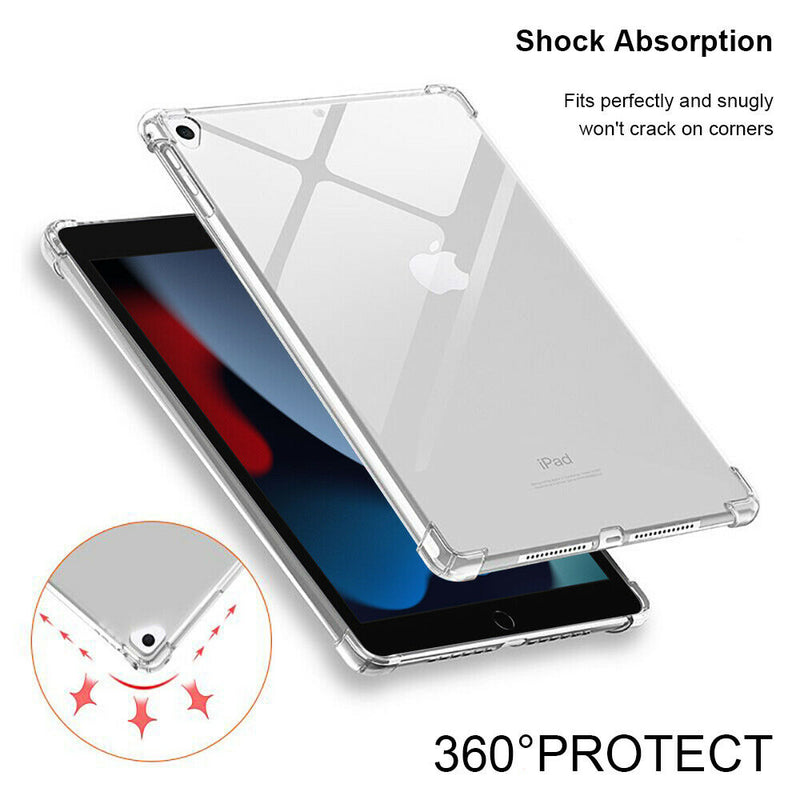 Slim Clear TPU Protective Shell with 4 Air Cushion for iPad 10.2 7th 8th 9th Gen