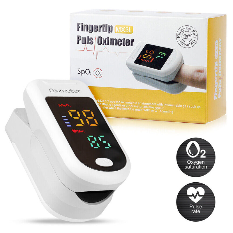 Oxygen Saturation Monitor Finger Pulse Monitor Child & Adult with LED & Lanyard