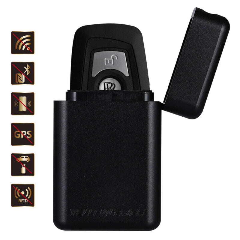 Yellow-Price Car Key Holder RFID Blocking Aluminium Case - Non-breakable, Black