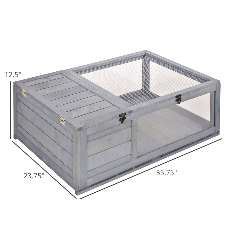Wooden Reptile Cage with 3 Windows Slide-out Tray for Turtles, Lizards, Snakes 842525165495