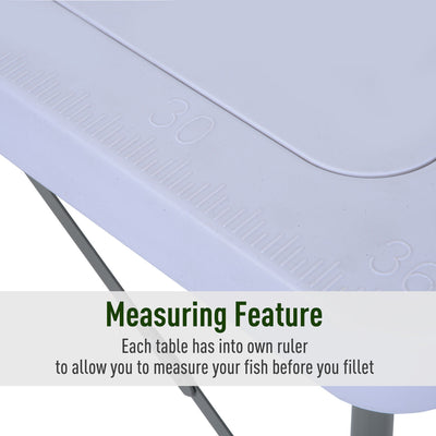 31.9&quot; Folding Table Camping BBQ Fishing Table with Faucet and Sinks Portable