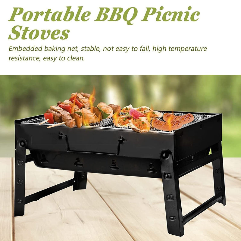 Portable Outdoor Barbeque Charcoal BBQ Grill Set Oven Foldable Carbon Grill CA