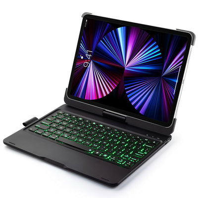 For Apple iPad Pro 11" 3rd M1 360° Rotatable Case with 7 Color Backlit Keyboard