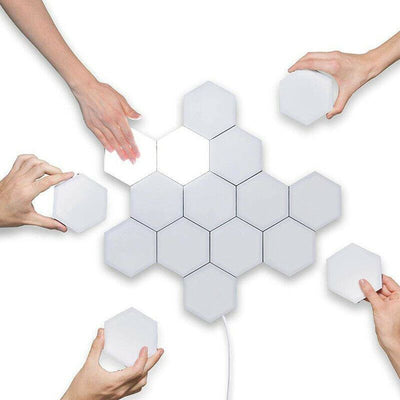 5PCS LED Night Lights Creative Art Honeycomb Modular Assembly Touch Night Light