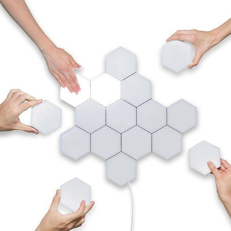 5PCS LED Night Lights Creative Art Honeycomb Modular Assembly Touch Night Light