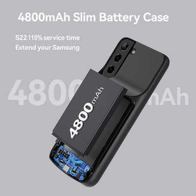 4800mAh Extended Battery Charger Protective Case for Galaxy S22 Ultra 5G 6.8inch