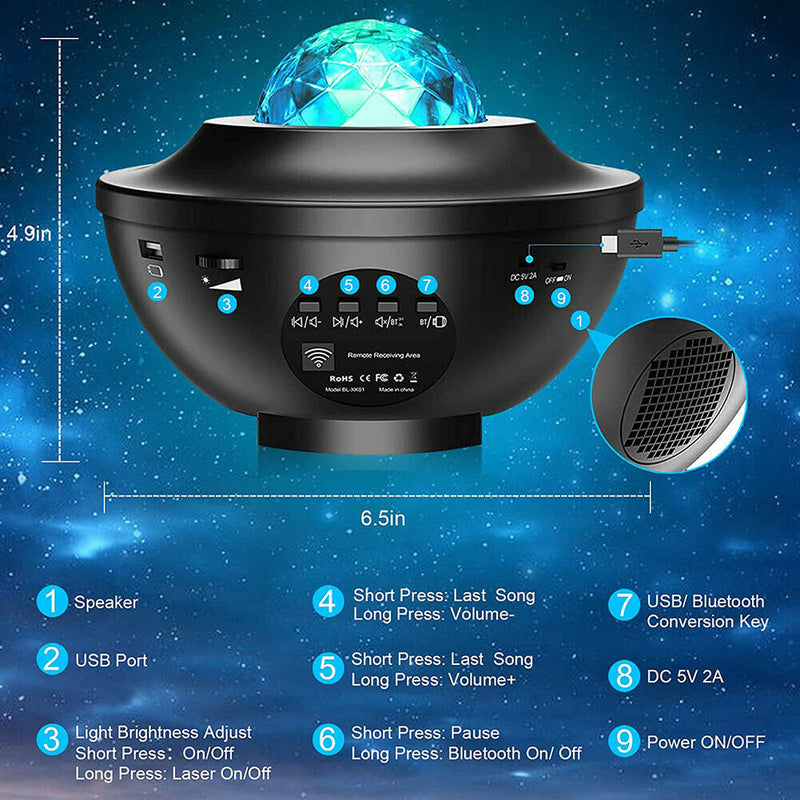 2 in 1 Night Light Projector with Timer & Remote Control for Bedroom Christmas