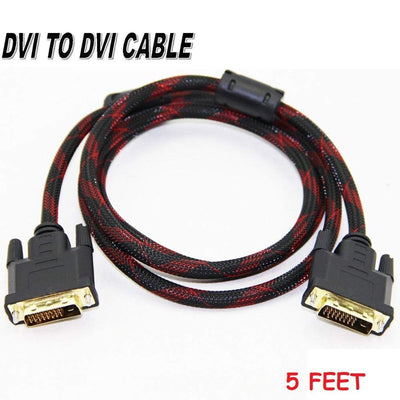Nylon Braided DVI 24+1 Gold Plated Cable Cord Lead For Monitor LCD PC (1.5M) CA
