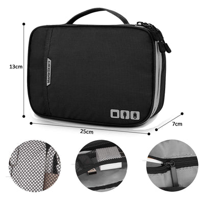 Electronics Travel Organizer for iPad Mini, Kindle, Hard Drive, Cables, Chargers