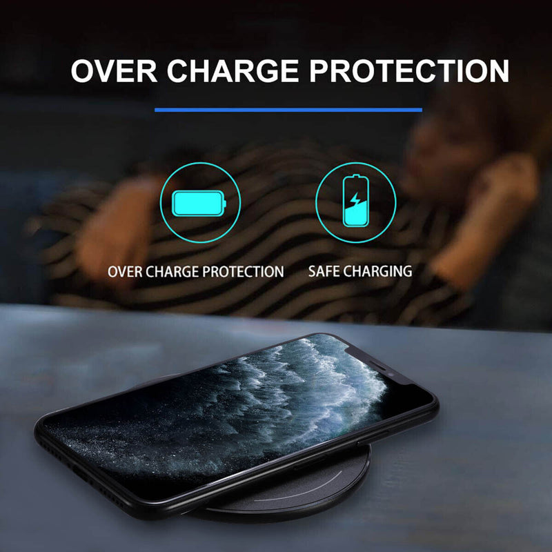 Qi-Certified 10W Max Wireless Charging Pad for iPhone 12 11 Xs, Galaxy S21U S20+