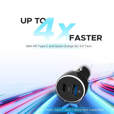 15V Dual 3.0 USB Car Charger 2 Port Adapter LED Cigarette Socket Fast Charging