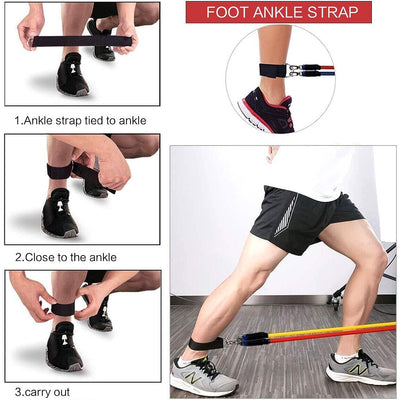 Resistance Bands Set (11Pcs) Stackable up to 150 LBS for Resistance Traning CA