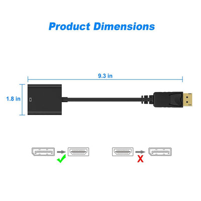 Displayport DP to HDMI Cable Male to Male HD 1080P High Speed Display Port Lead