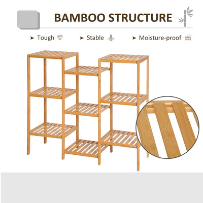 9 Tier Bamboo Storage Rack DIY Plant Stand Storage Holder Home Organizer