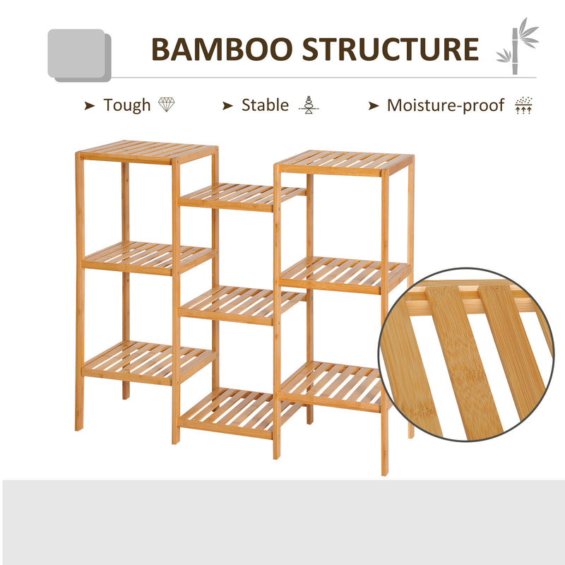 9 Tier Bamboo Storage Rack DIY Plant Stand Storage Holder Home Organizer