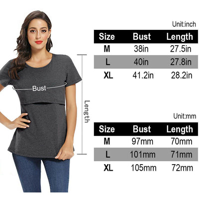 1/2Pack Nursing Tops Maternity Breastfeeding Comfy Tee Shirts Basic Style-M/L/XL