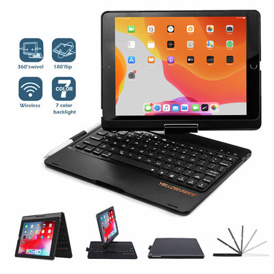 Wireless Keyboard Case-7 Color Backlit 360 Rotatable for iPad Pro 12.9" 11" 2020