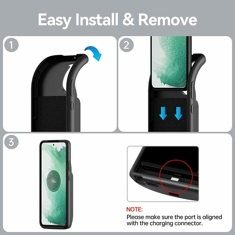 4800mAh Extended Battery Charger Protective Case for Galaxy S22 Ultra 5G 6.8inch