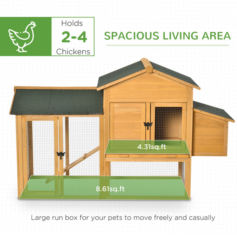 Wooden Outdoor Hen House Large Chicken Coop w/ Removable Tray, Nesting Box, Ramp 196393165829